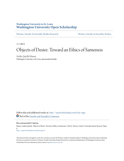 Objects of Desire: Toward an Ethics of Sameness