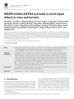 NEXN inhibits GATA4 and leads to atrial septal defects in mice and
