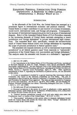 Expanding Personal Jurisdiction Over Foreign Defendants