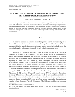 free vibration of uniform and non-uniform euler beams using the