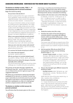 assessing knowledge - how much do you know about alcohol?