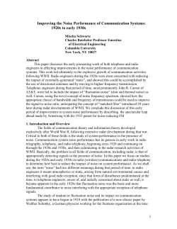 Noise Performance of Communication Systems