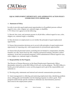 EQUAL EMPLOYMENT OPPORTUNITY AND AFFIRMATIVE