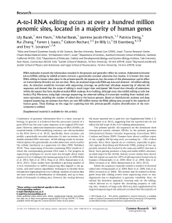A-to-I RNA editing occurs at over a hundred million