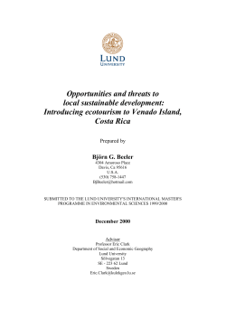 Opportunities and threats to local sustainable development