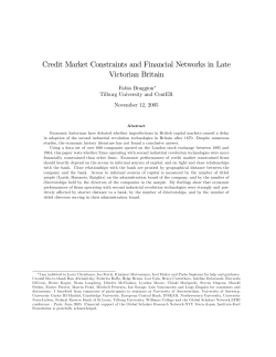Credit Market Constraints and Financial Networks in