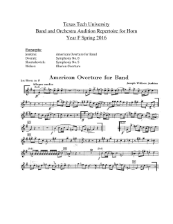 Texas Tech University Band and Orchestra Audition Repertoire for