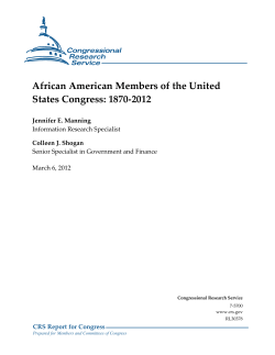 African American Members of the United States Congress: 1870-2012