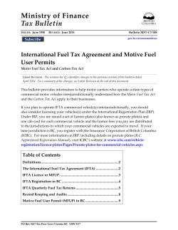 International Fuel Tax Agreement and Motive Fuel User Permits