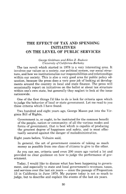 the effect of tax and spending initiatives on the