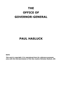 THE OFFICE OF GOVERNOR