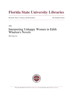 Interpreting Unhappy Women in Edith Wharton`s Novels