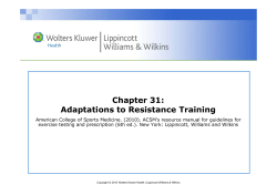 Adaptations To Resistance Training