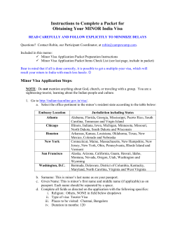 Instructions to Complete a Packet for Obtaining Your MINOR India Visa