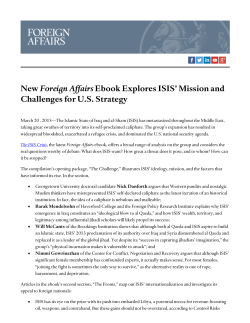 New Foreign Affairs Ebook Explores ISIS` Mission and Challenges