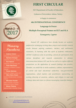 First Circular (LIF2017) - Humanising Language Teaching