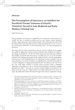 The Presumption of Innocence: an Antidote for Sacrificial Venom