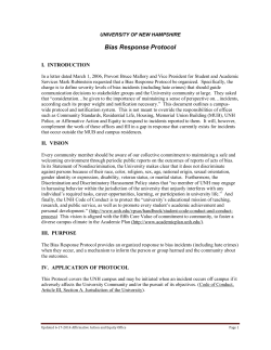 Bias Response Protocol - University of New Hampshire