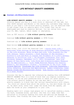 Life Without Gravity Answers