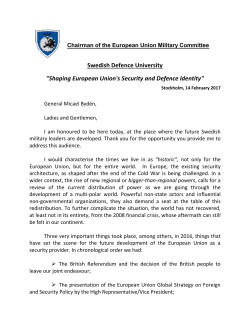 CEUMC speech at the Swedish Defence University