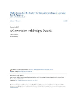 A Conversation with Philippe Descola