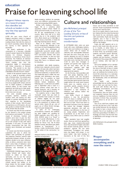 Praise for leavening school life