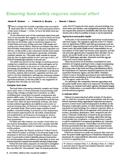 Ensuring food safety requires national effort