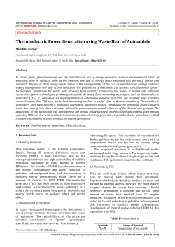 Thermoelectric Power Generation using Waste Heat of Automobile