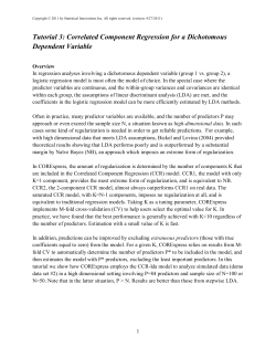 Dependent Variable Tutorial 3: Correlated Component Regression