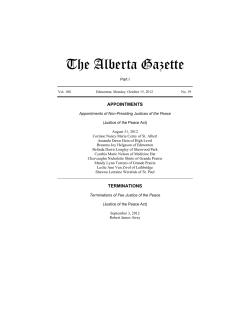 The Alberta Gazette - Alberta Queen`s Printer
