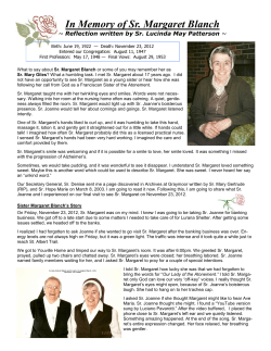 In Memory of Sr. Margaret Blanch