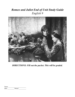 Romeo and Juliet End of Unit Study Guide English 9