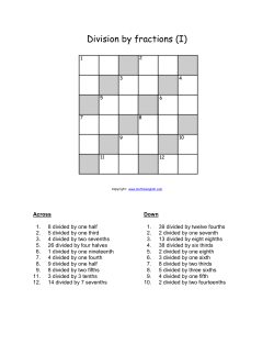Division by fractions (I)