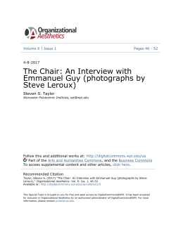 The Chair: An Interview with Emmanuel Guy (photographs by Steve