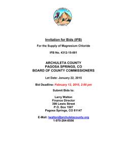 Magnesium Chloride 2015 RFP