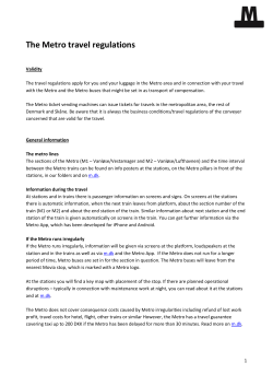 The Metro travel regulations