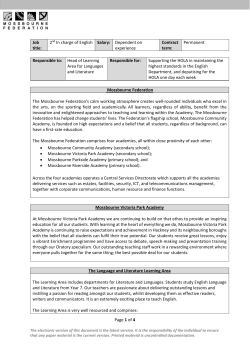 2nd in charge of English JD - Mossbourne Victoria Park Academy
