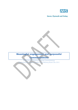 Meaningful engagement and purposeful