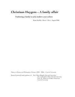 Christiaan Huygens &ndash; A family affair