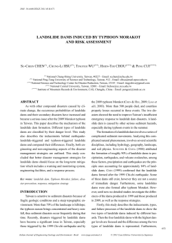 landslide dams induced by typhoon morakot and risk assessment