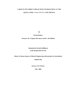 LARGE IN SITU DIRECT SHEAR TESTS ON ROCK PILES AT THE