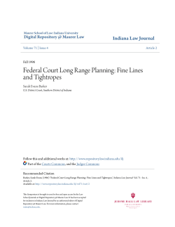 Federal Court Long Range Planning: Fine Lines and Tightropes