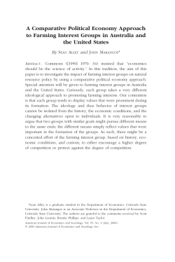 A Comparative Political Economy Approach to Farming Interest