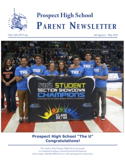 Prospect High School &ldquo;The U&rdquo; Congratulations!