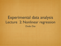 Lecture 2: Nonlinear regression