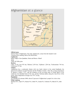 Afghanistan at a glance