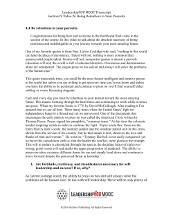 LeadershipYOU MOOC Transcript Section IV Video