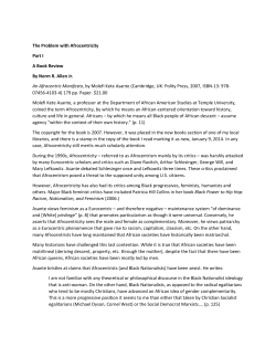 The Problem with Afrocentricity - Institute for Science and Human