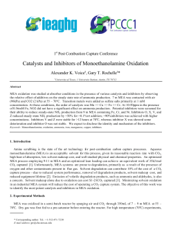 Catalysts and Inhibitors of Monoethanolamine Oxidation