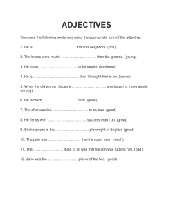 Adjectives for ESL Students